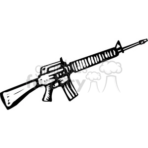 Black and white machine gun M16