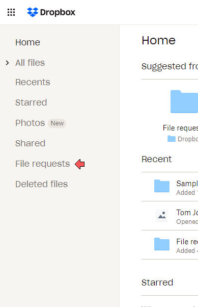 Dropbox File Request