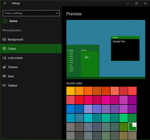 Update Windows 10 Colors In Personalization Settings | groovypost