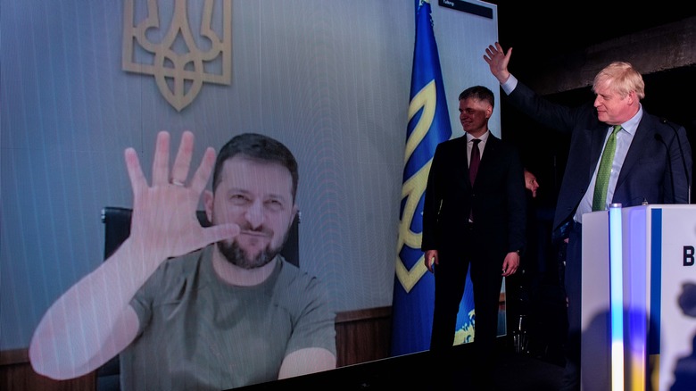 Johnson and Zelensky via video