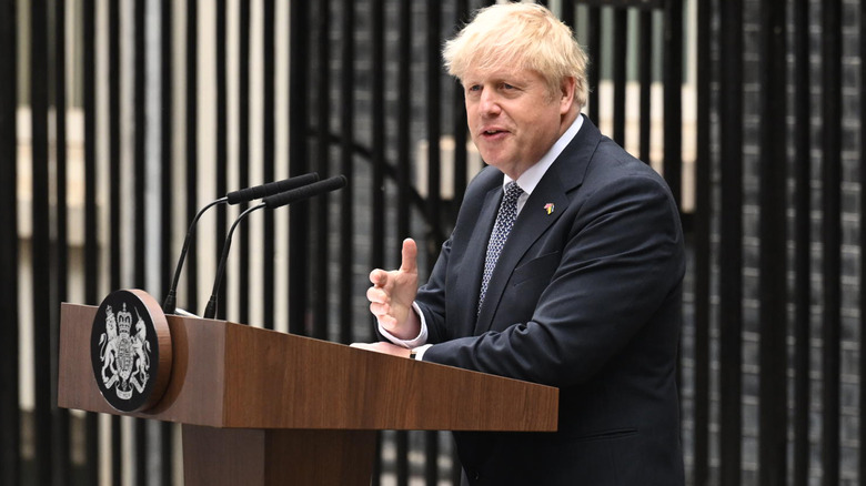 Boris Johnson announcing his resignation