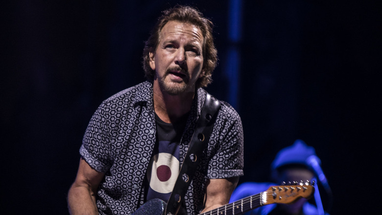 Eddie Vedder playing guitar