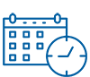 Icon with calendar and clock (credit: Brand Mania for the Noun Project)