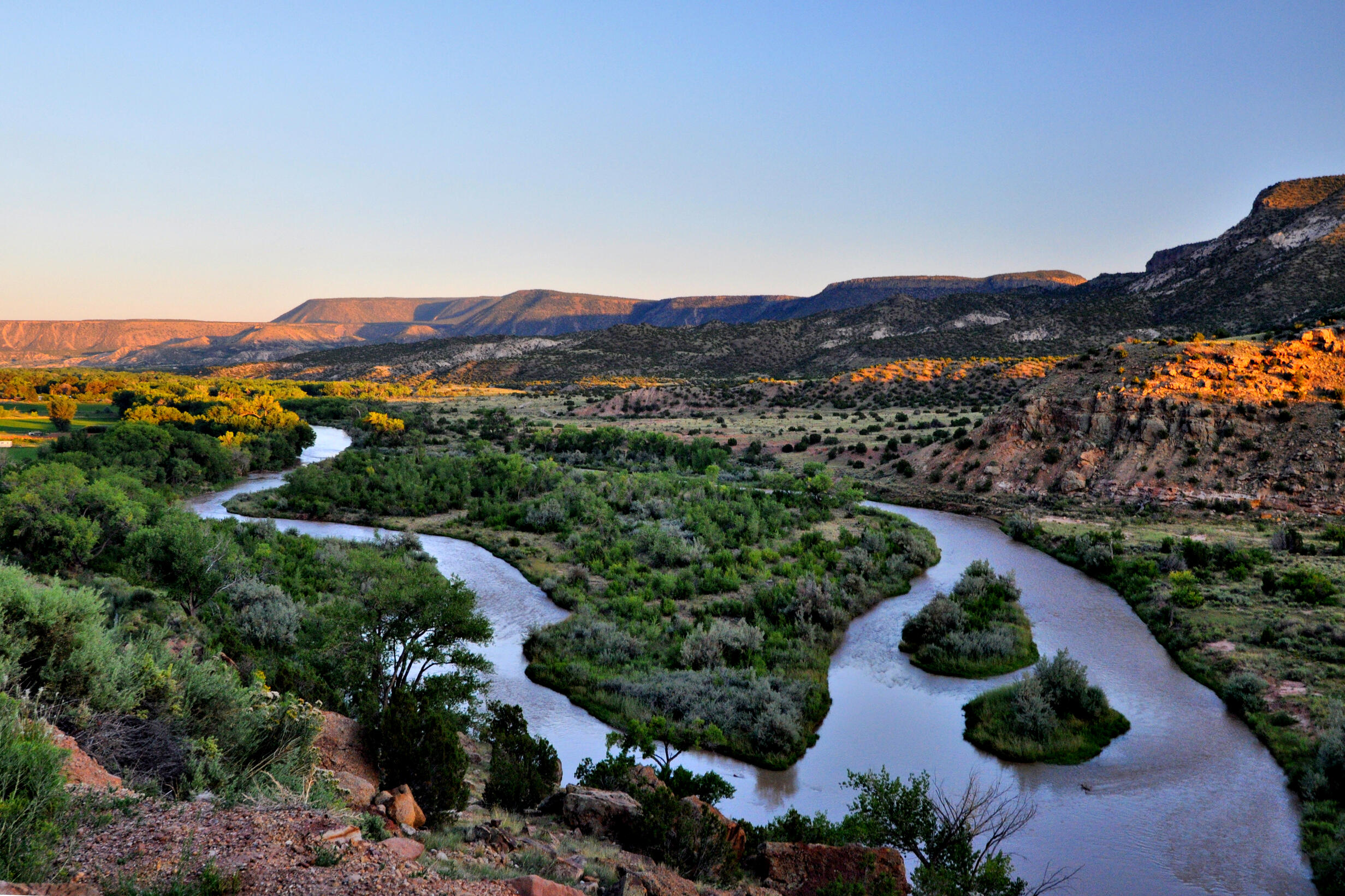 landscape with rock formations and rivers