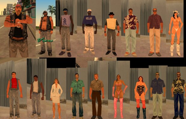 GTA San Andreas Legendary Vice City Skins All Peds & Characters Mod ...