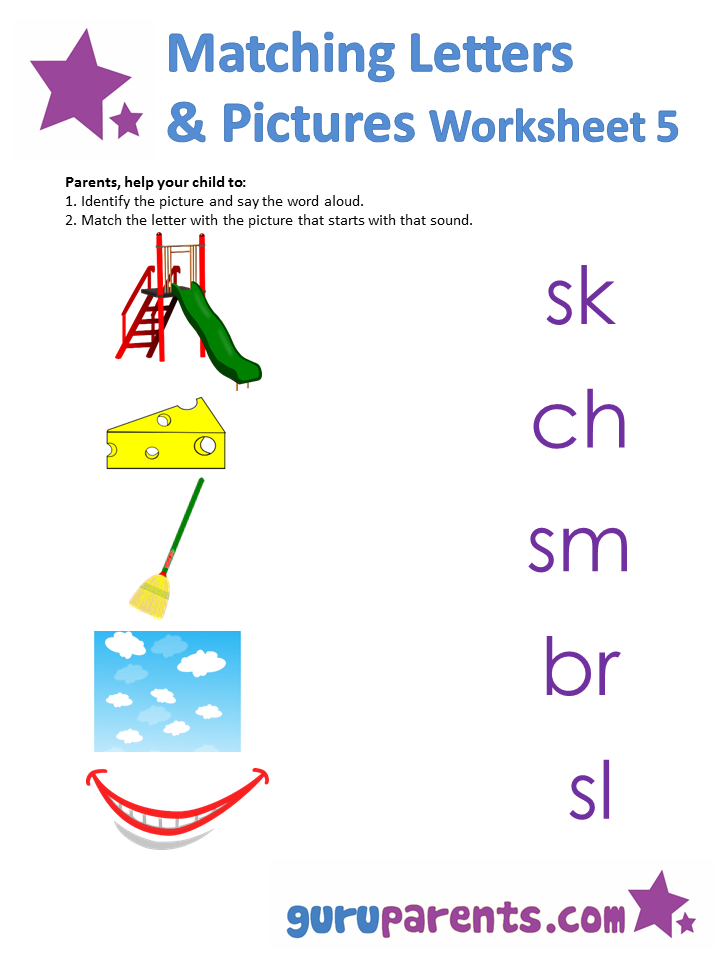 Matching Words To Pictures Worksheet