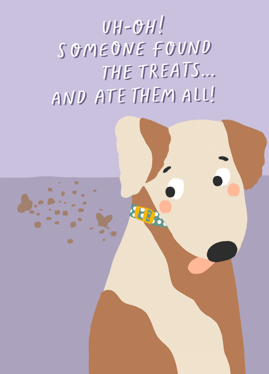 Personalised Birthday Card Funny Dog Treats Illustration | Hallmark UK