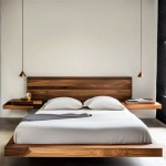 Queen Platform Bed With Floating Nightstands