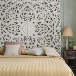 White Carved Wood Queen Bed Frame