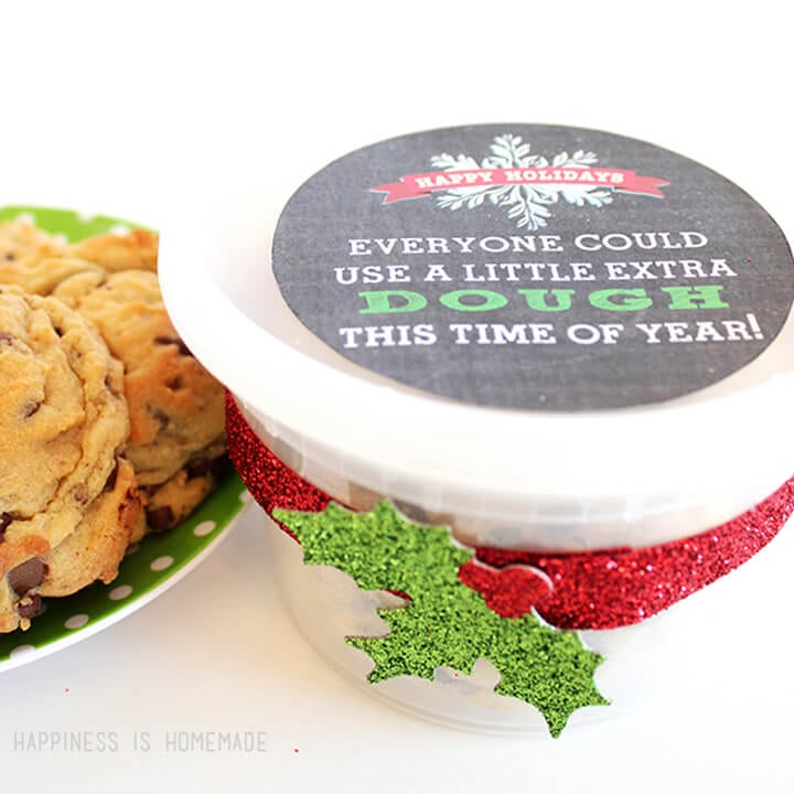 christmas neighbor gift printable cookie dough label on cookie dough tub