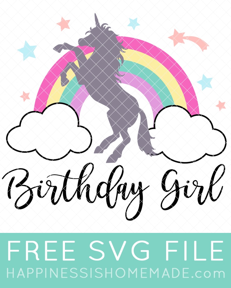 unicorn birthday girl svg file 