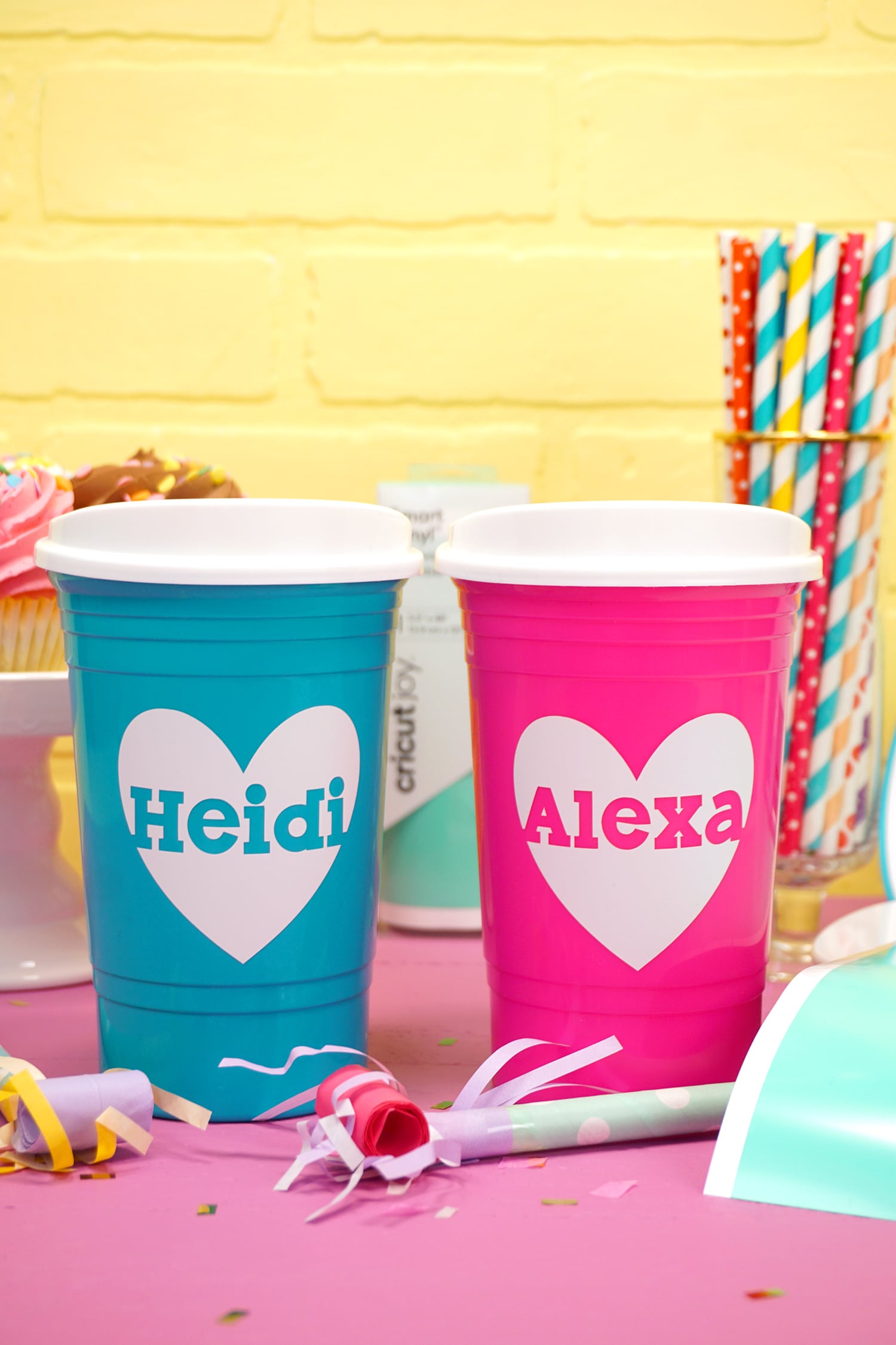 customized name party cups with party supplies