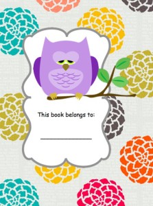 FREE Owl Book cover and book labels from HappyandBlessedHome.com