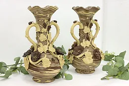 Pair of Antique Art Nouveau Ceramic Vases, Freres Keramis #53230