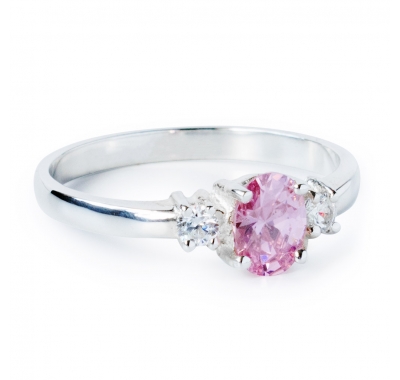 PINK CLEO Silver Ring