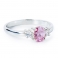 PINK CLEO Sterling Silver Ring with Pink and White Cubic Zirconia