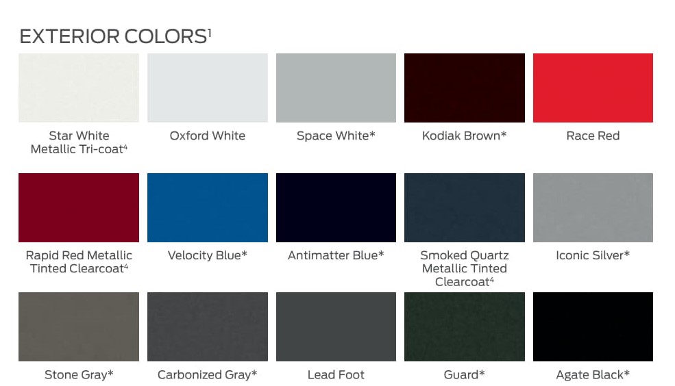 Ford F150 2021 Color Chart - Image to u