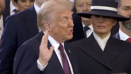 Trump being sworn in as president