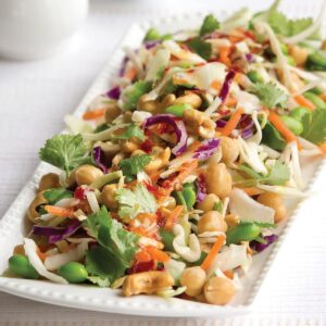 Asian slaw with chickpeas and edamame beans