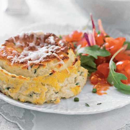 Healthier twice-baked cheese soufflés