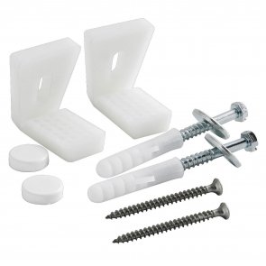 Nuie Angled Toilet Pan Floor Fixing Kit - Chrome/White