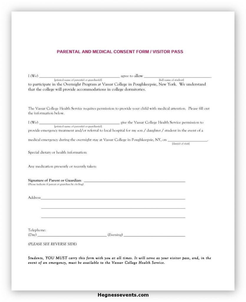 53 Best Medical Consent Form You Should Have - hennessy events