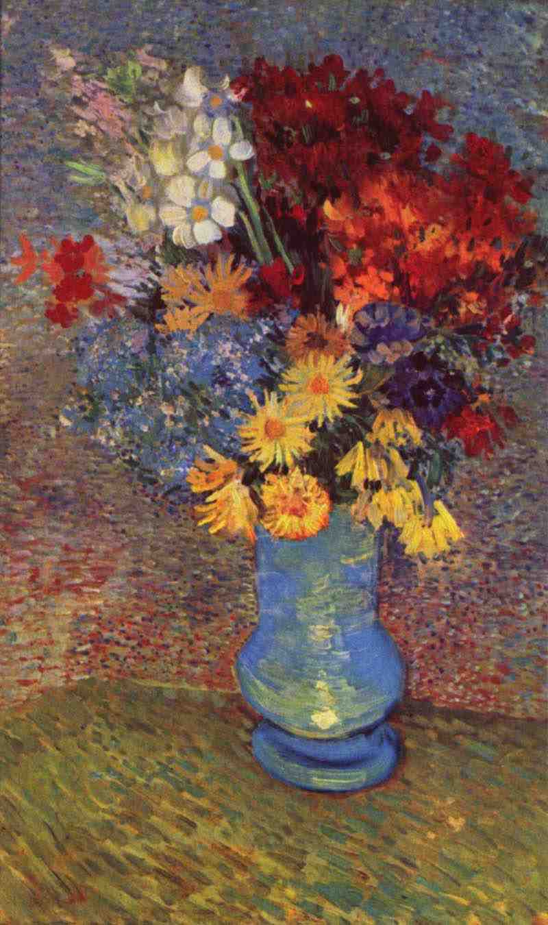 Still life of a vase with daisies and anemones. Vincent van Gogh