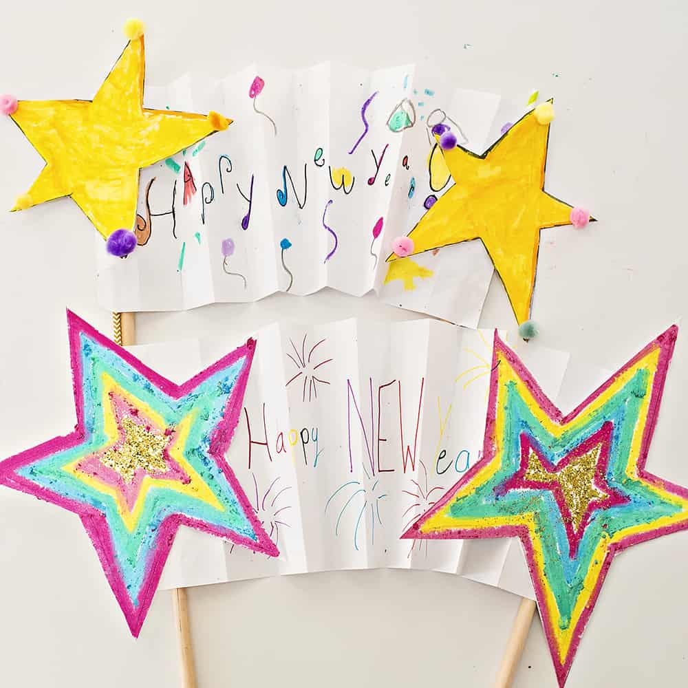 NEW YEAR SHOOTING STAR BANNER KIDS ART