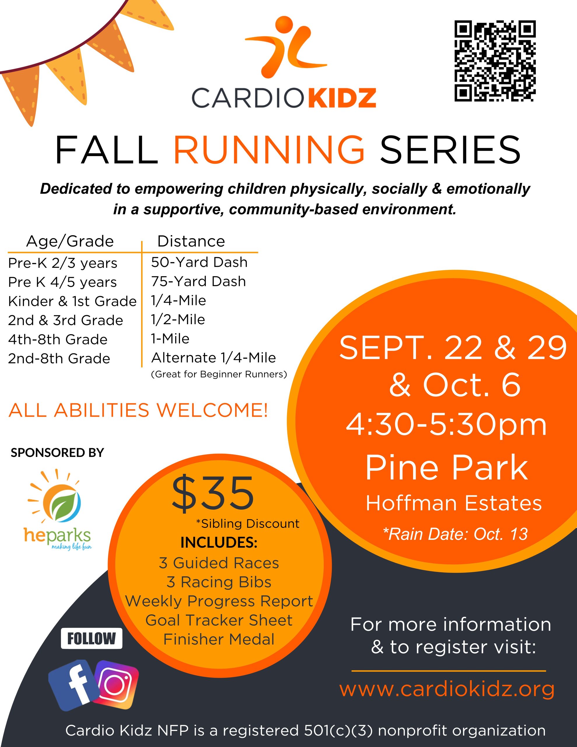 Cardio Kidz - Fall Running Series, Sept 22, 29 & Oct 6 - Hoffman ...