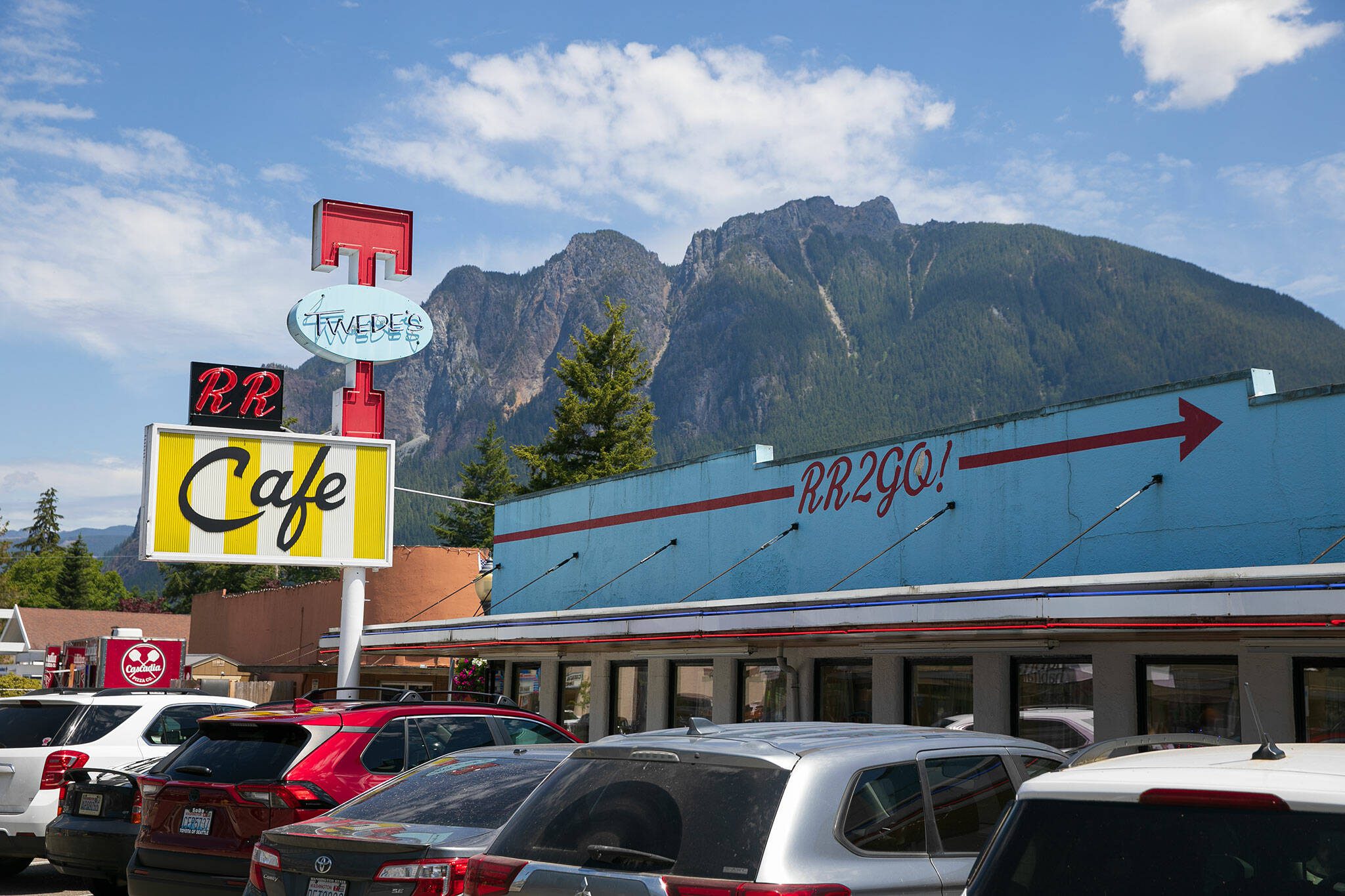 Twede’s Cafe is pictured at the corner of Bendigo Boulevard and North Bend Way on Sunday, June 9, 2024, in North Bend, Washington. (Ryan Berry / The Herald)