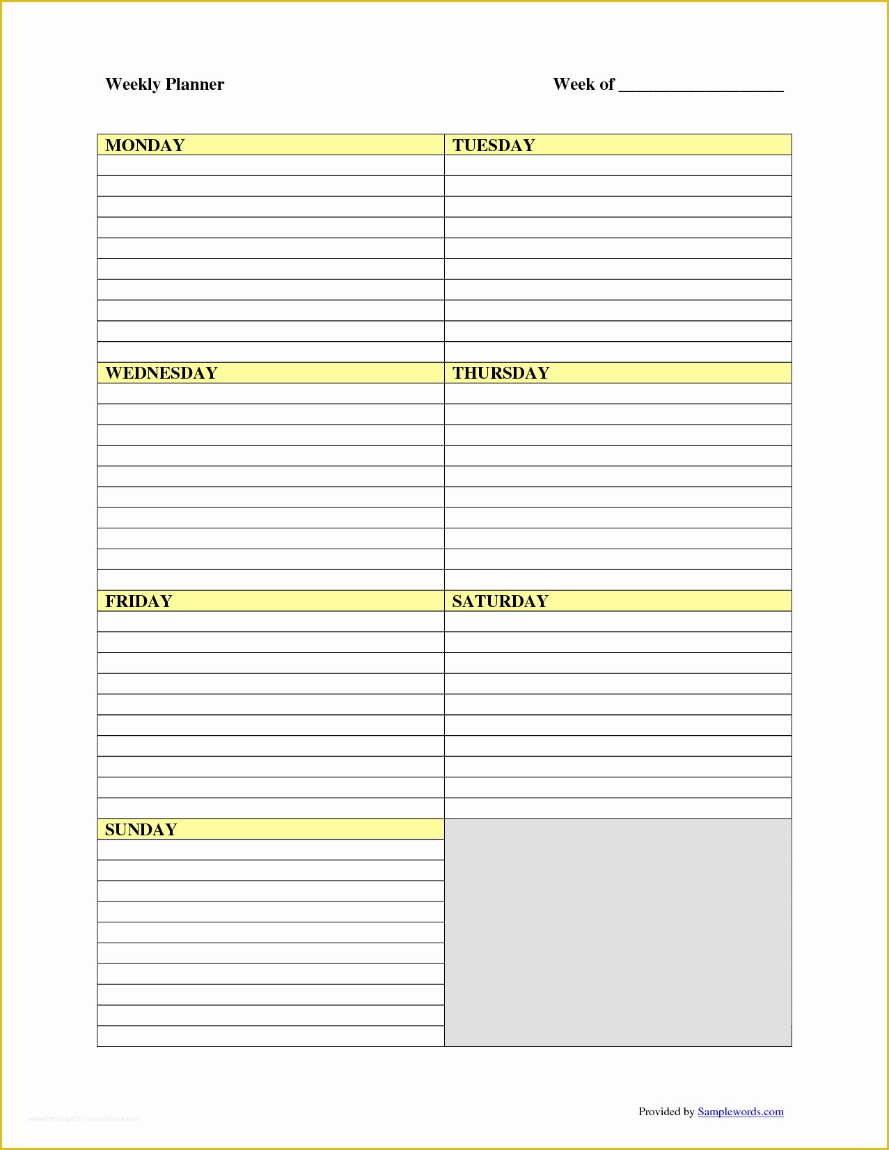 Free Daily Planner Template Of 3 Free Weekly Planner Template