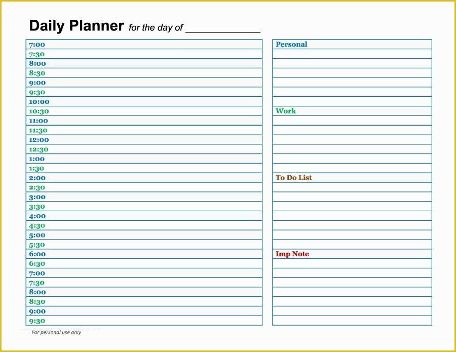 Free Daily Planner Template Of 40 Printable Daily Planner Templates Free Template Lab