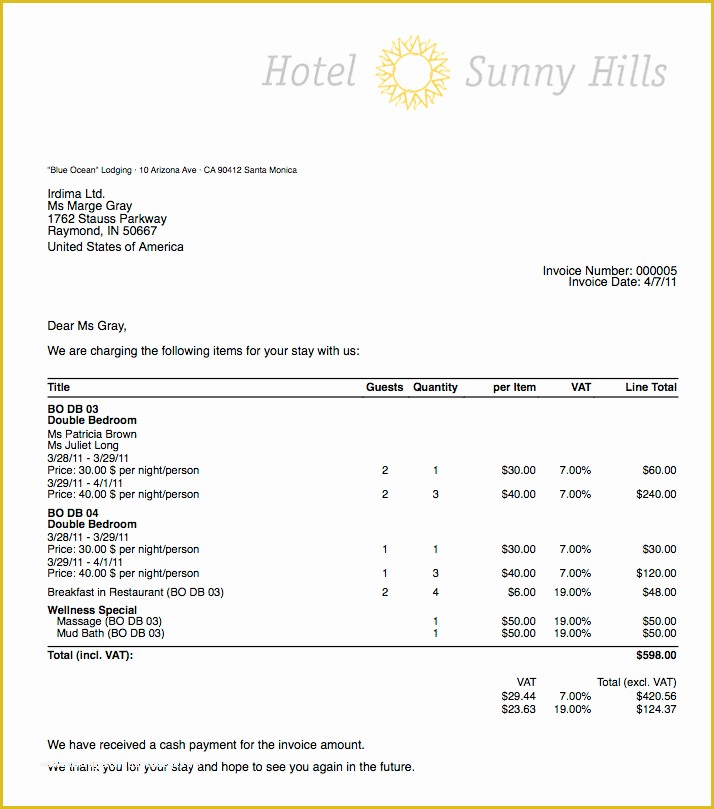 44 Free Hotel Receipt Template