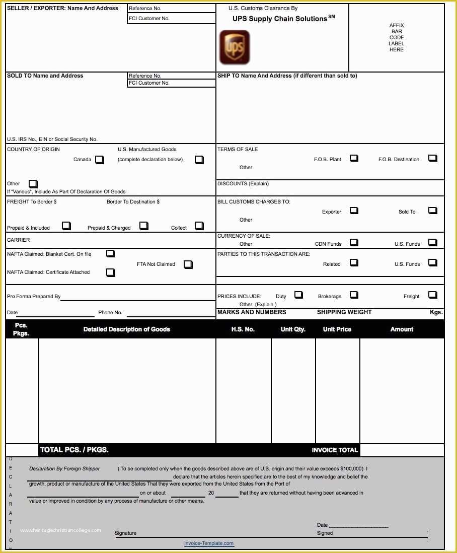 Free Fillable Commercial Invoice Template Of Mercial Invoice Pdf Fillable Invoice Template Ideas