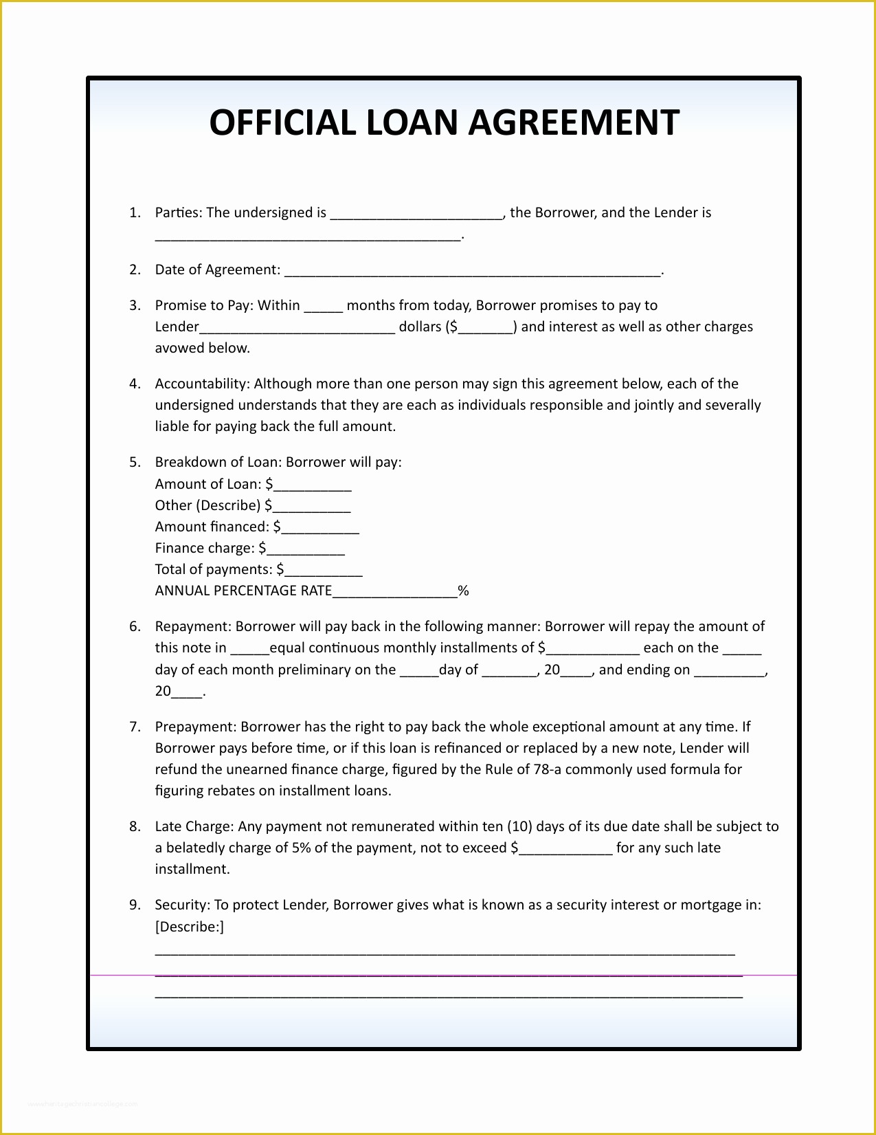 44 Free Loan Agreement Template Pdf