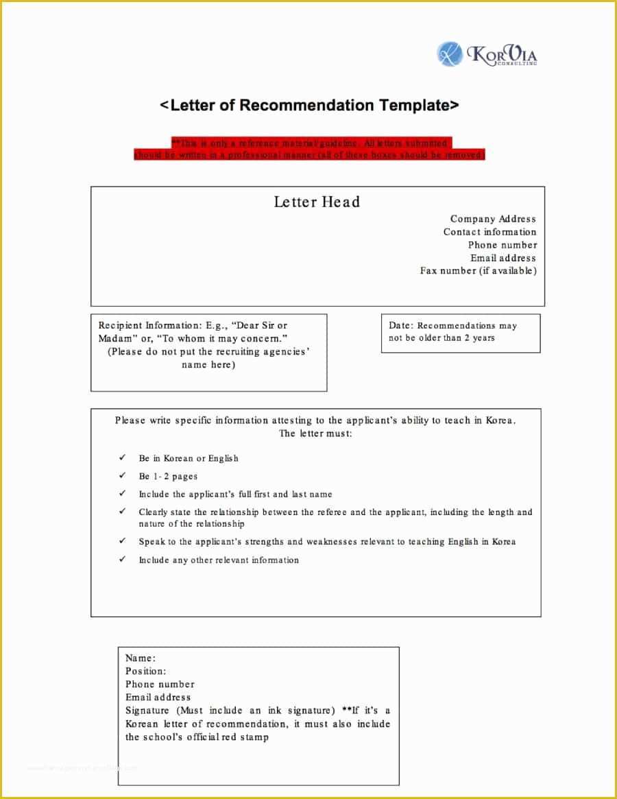 Free Printable Letter Of Recommendation Template Of 43 Free Letter Of Re Mendation Templates &amp; Samples