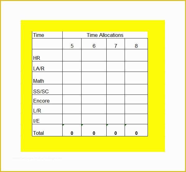 54 Free School Master Schedule Template