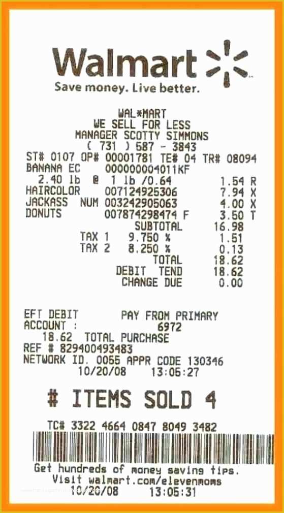 30 Free Walmart Receipt Template