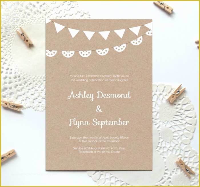 Free Wedding Reception Templates Of Free Printable Wedding Invitation Template Kraft Paper