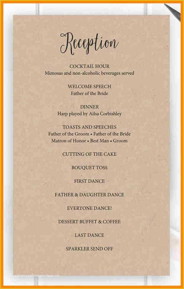 Free Wedding Reception Templates Of Wedding Reception Program