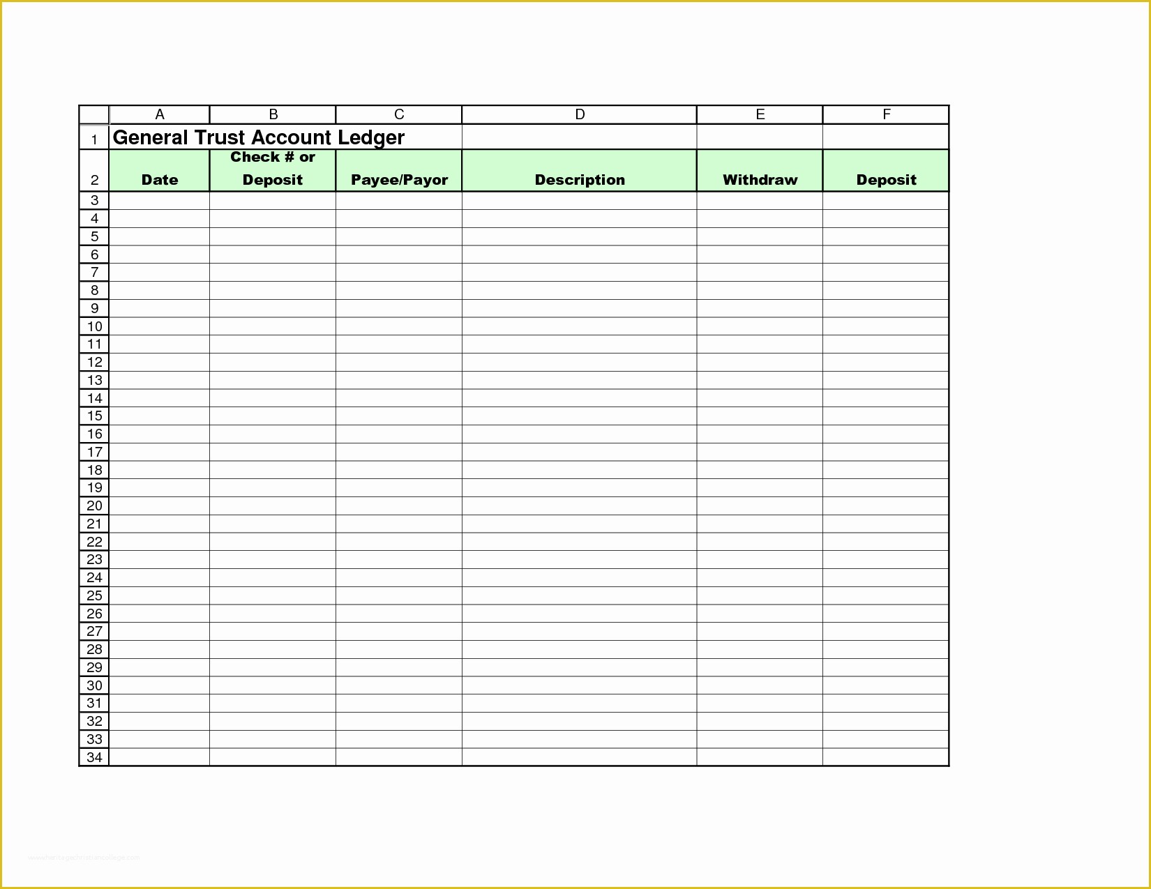 Ledger Sheet Template Free Of 5 Best Of Free Printable Ledger Balance Sheet