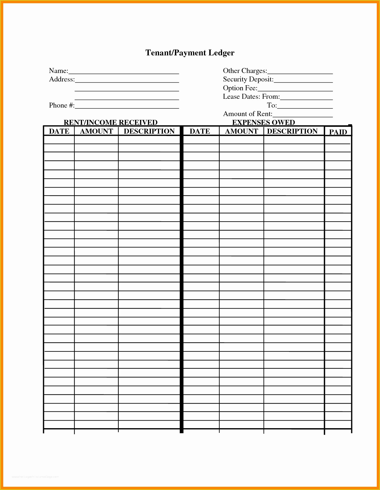 Ledger Sheet Template Free Of 8 Free Rental Ledger Template