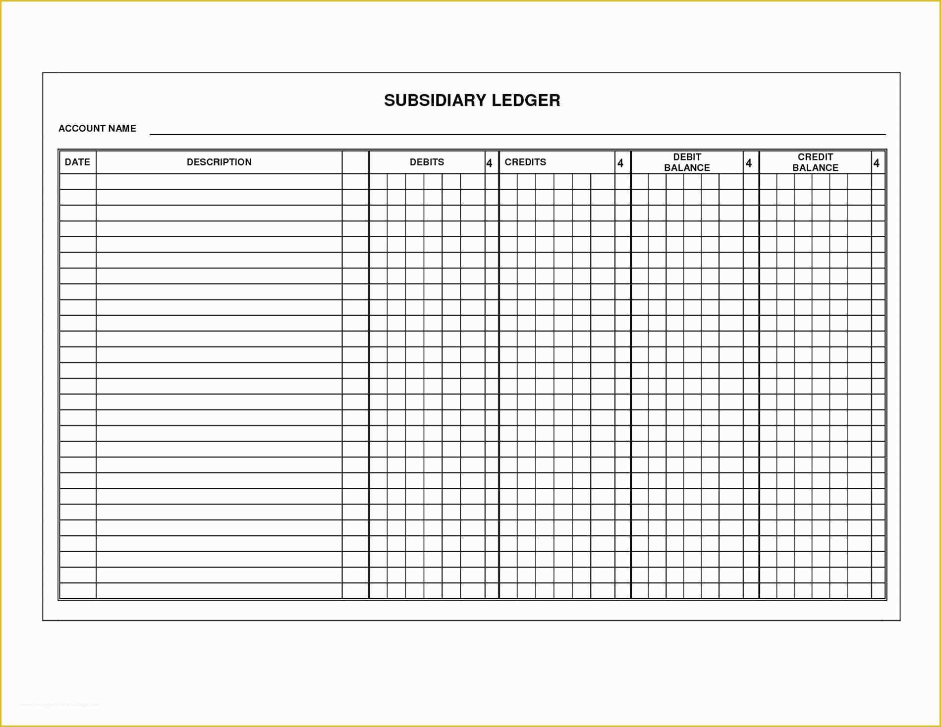 Ledger Sheet Template Free Of Printable Ledger Sheet Pdf Clgss