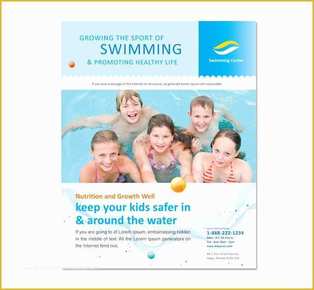 Swim Lesson Flyer Template Free Of Swimming Lessons Poster Template