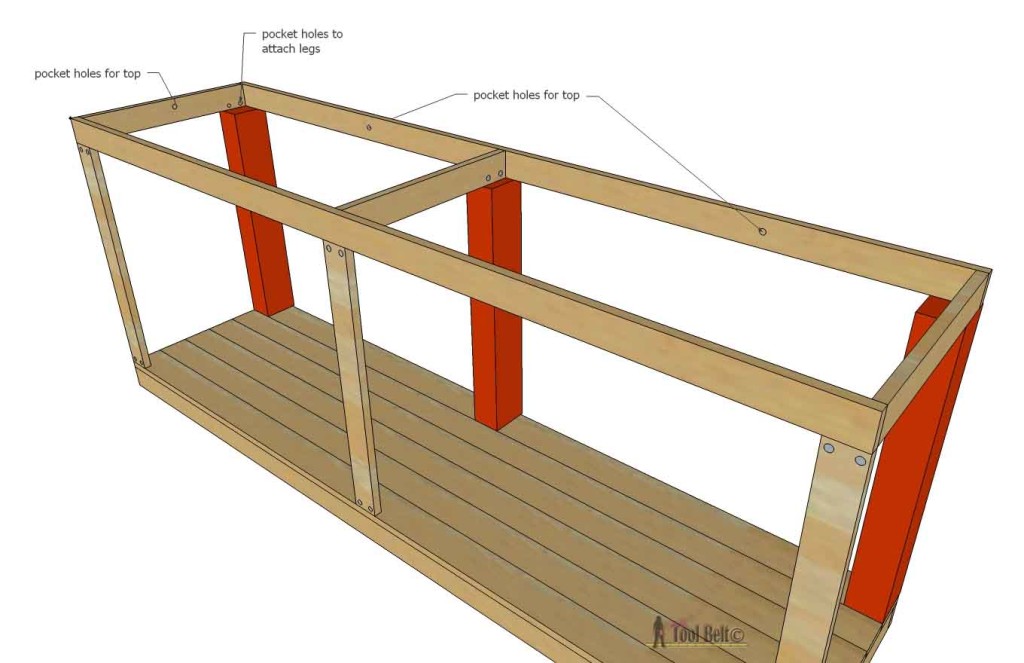 Build a console table with awesome scroll legs, definitely a statement piece! Free woodworking plans.