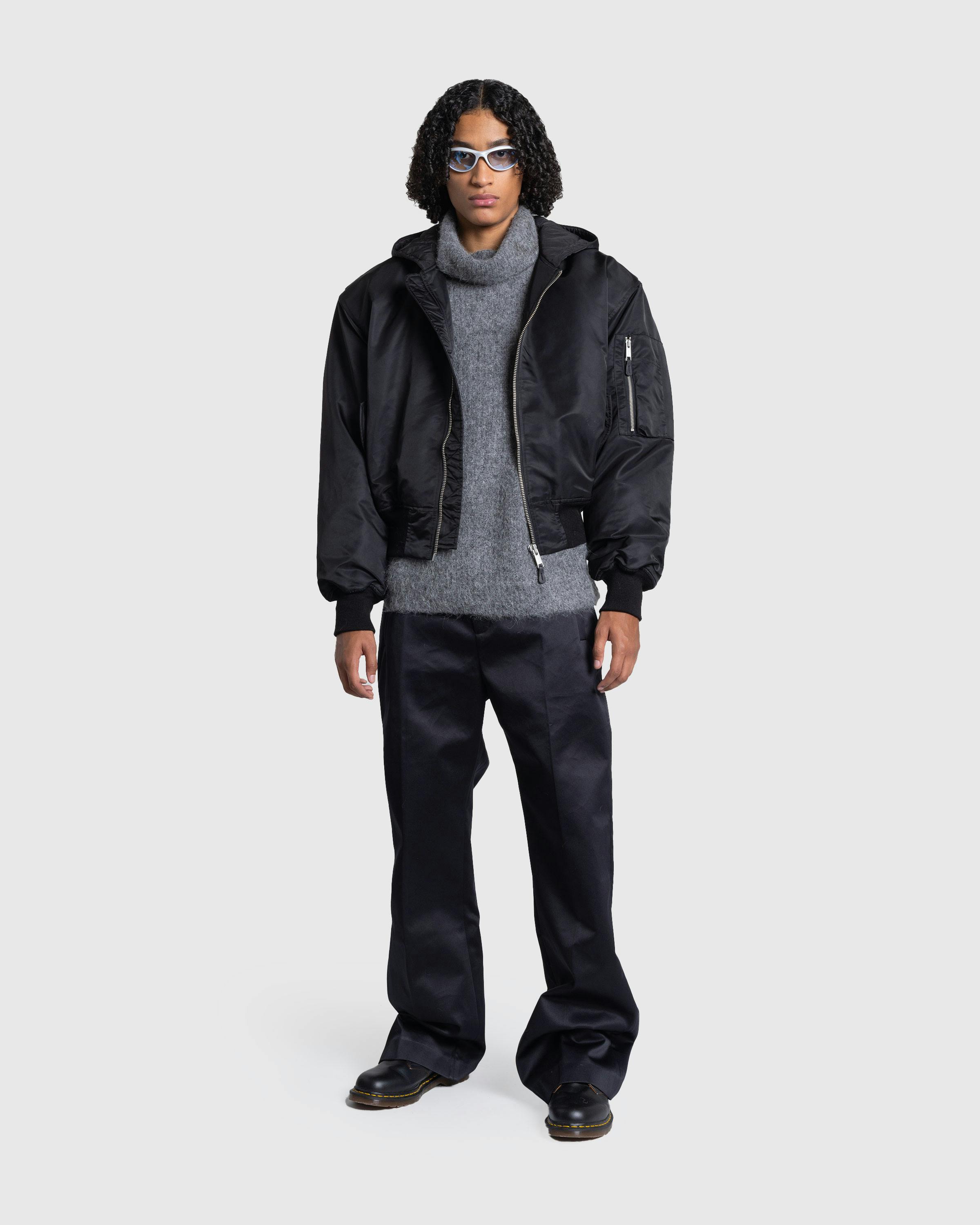 Entire Studios – Hooded Broad Bomber Oil - Bomber Jackets - Black - Image 3