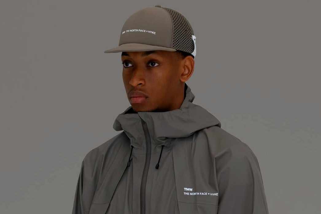 the north face x hyke spring summer 2025 black and green running jackets