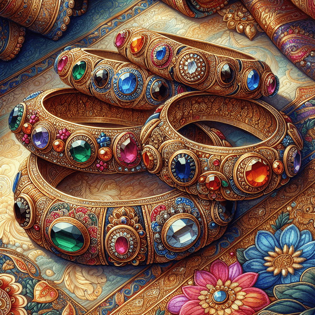 traditional Indian bracelet with gemstones