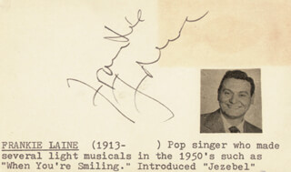 Image 1 for Frankie Laine - Autograph  - HFSID 19972