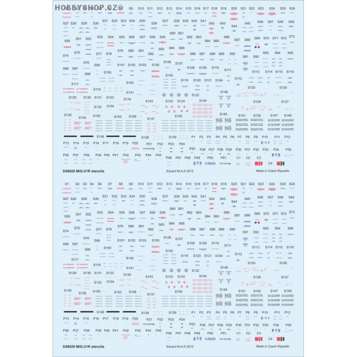 MiG-21R stencils - 1/48 decals - Hobbyshop.cz